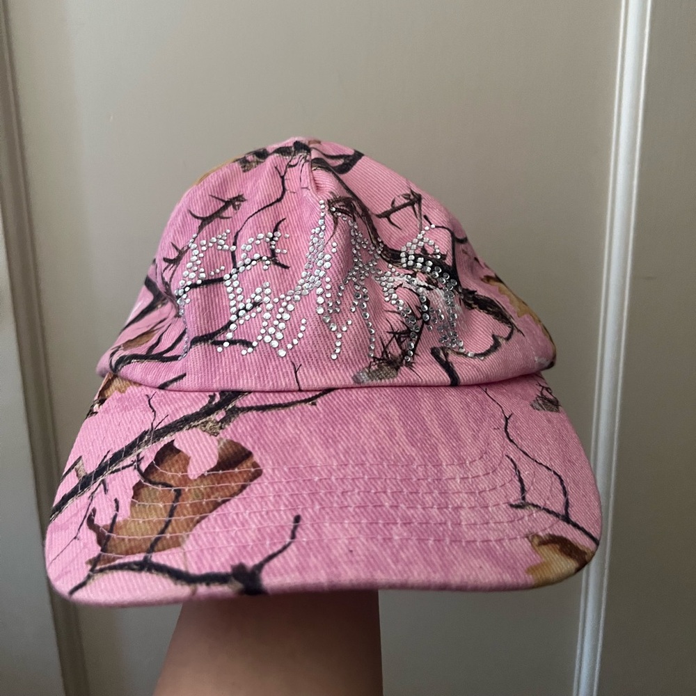 Pink Camouflage Rhinestone Women's Hat